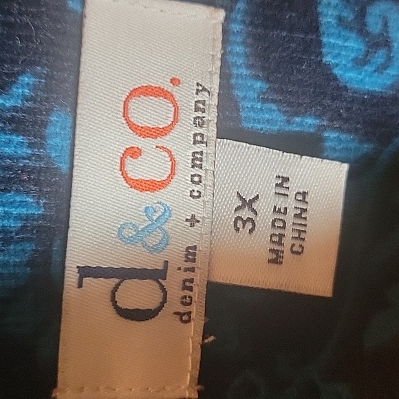 Denim & Co. Blue Corduroy Floral Print Jacket 3X Like New! - Picture 6 of 7
